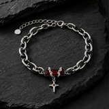 Crimson Cross Bracelet for Men