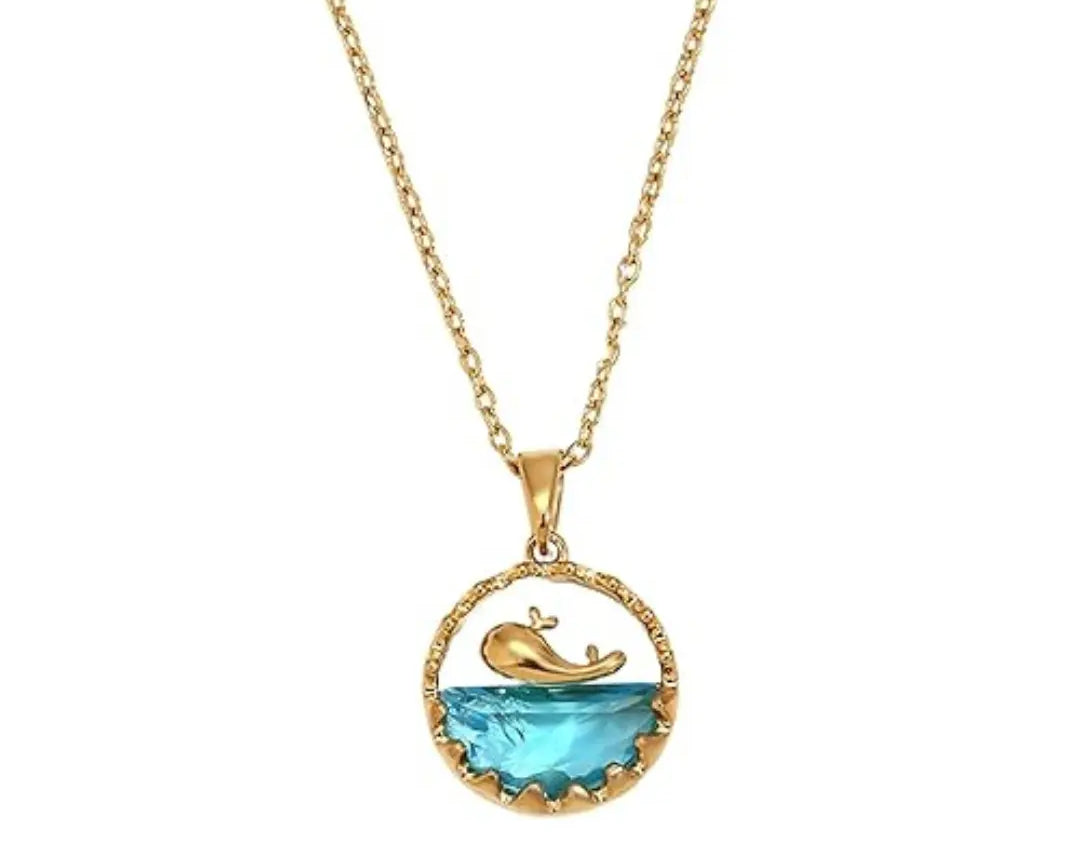 Salve Whale Blue Ocean Pendant for Women - Salve