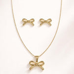 Bow-Mance Stud Earrings & Pendant Set SALVE