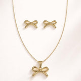 Bow-Mance Stud Earrings & Pendant Set SALVE