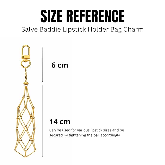 Salve Baddie Mesh Lipstick Holder for Handbags, compact accessory with mesh design, perfect for organizing lip products on the go