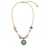 Beachy Evil Eye Gold Necklace