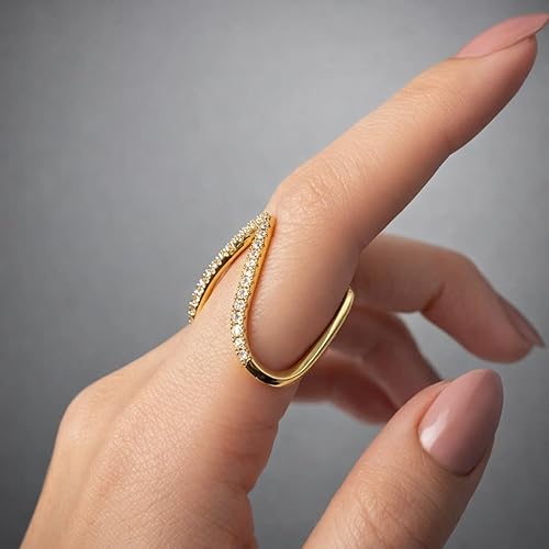 Salve CZ V-Shaped Finger Ring for Women - Salve