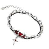 Crimson Cross Bracelet for Men