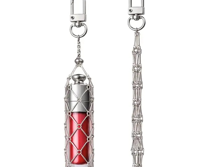 SALVE Baddie Mesh Lipstick Holder with multiple compartments for organizing lip products, designed in black mesh fabric.