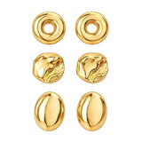 Set of three chunky gold earrings from SALVE featuring bold, textured designs on gold-tone earrings for stylish wear.