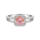 Salve Pink Solitaire Halo Ring for Women