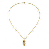 Rhinestone Owl Gold Pendant