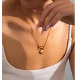 Salve Bow Heart Drop Pendant for Women
