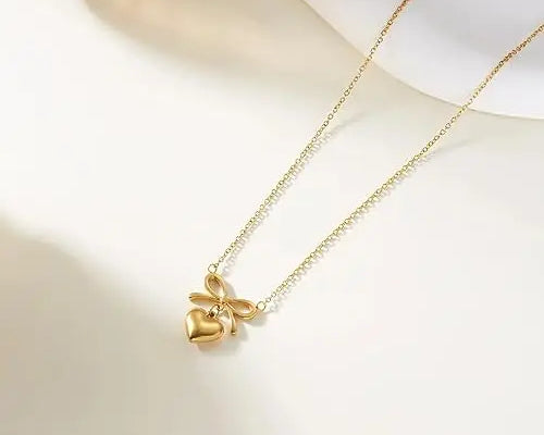 Salve Bow Heart Drop Pendant for Women - Salve