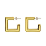 Salve Square Gold Hoop Earrings for Women