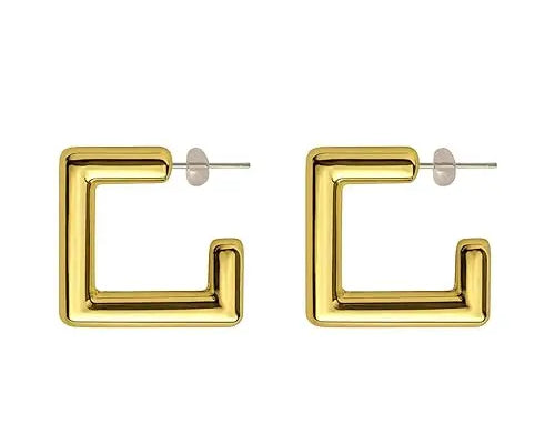 Salve Square Gold Hoop Earrings for Women - Salve