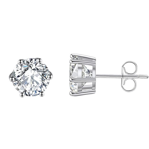 Round cut stainless steel stud earrings by SALVE featuring a sleek, polished design and secure post backing.