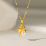 Salve Conch Shell Faux Pearl Pendant for Women