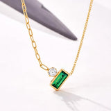 Emerald Green Rectangular Stone Pendant SALVE