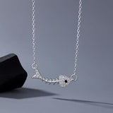 Salve Silver Fishbone Pendant for Women