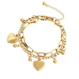 Salve Layered Heart Charm Bracelet for Women