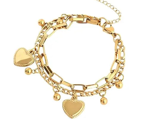 Salve Layered Heart Charm Bracelet for Women - Salve