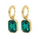 Salve Emerald Green Stone Drop Earrings for Women