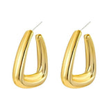 Salve Triangular Gold Hoop Earrings for Women