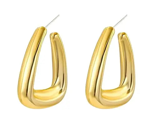 Salve Triangular Gold Hoop Earrings - Salve