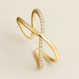 Salve CZ studded cross ring with metallic band, featuring sparkling cubic zirconia accents and a bold religious-inspired design.