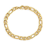 Salve Men Gold Figaro Chain Bracelet for Men