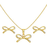 Bow-Mance Stud Earrings & Pendant Set SALVE