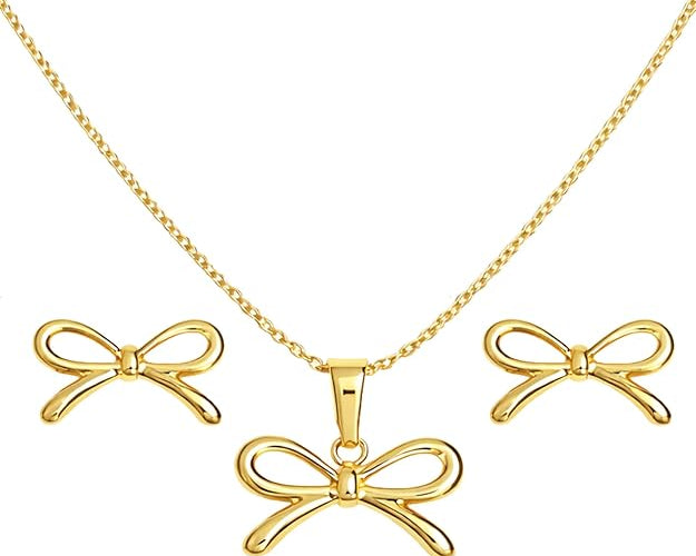 Bow-Mance Stud Earrings & Pendant Set SALVE