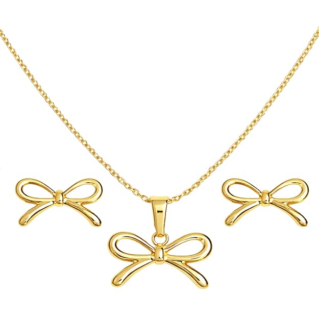 Bow-Mance Stud Earrings & Pendant Set SALVE
