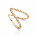 Salve CZ V-Shaped Finger Ring for Women - Salve
