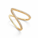 Salve CZ V-Shaped Finger Ring for Women - Salve