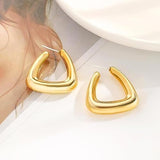 Salve Triangular Gold Hoop Earrings for Women