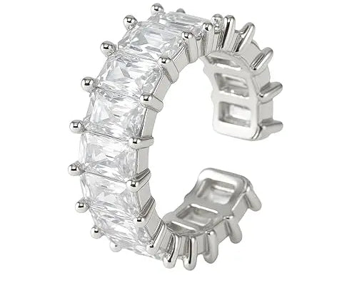 Salve Silver Emerald-Cut Ring for Women - Salve