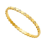 SALVE CZ honeycomb hexagonal openable bracelet featuring a stylish geometric design and adjustable clasp.