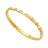 SALVE CZ honeycomb hexagonal openable bracelet featuring a stylish geometric design and adjustable clasp.