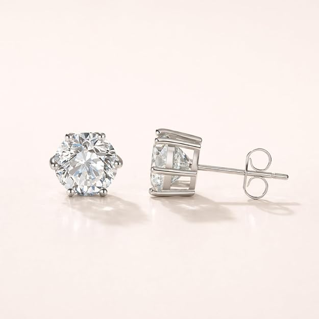 Round cut stainless steel stud earrings by SALVE featuring a polished silver finish and classic design for everyday wear.