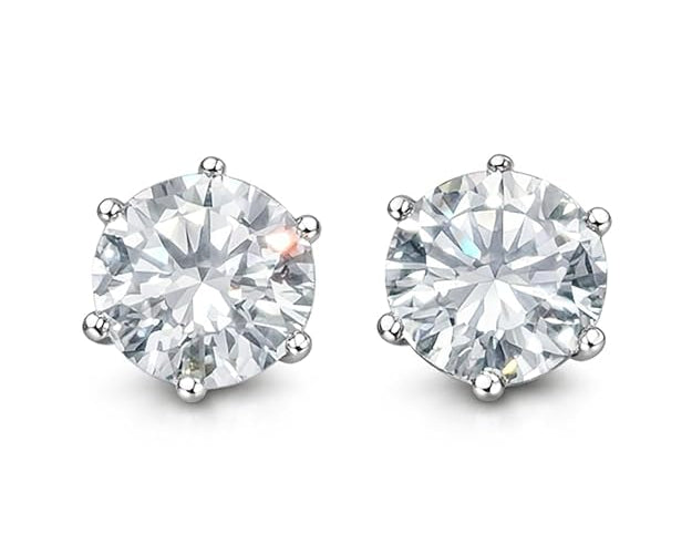 Salve stainless steel round cut stud earrings with a polished finish, designed for a sleek and modern look.