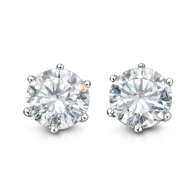 Salve stainless steel round cut stud earrings with a polished finish, designed for a sleek and modern look.