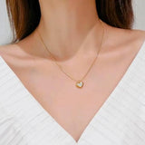 Salve White Stone Heart Pendant for Women