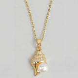 Salve Conch Shell Faux Pearl Pendant for Women