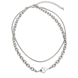 Pre-Stacked Green Stone Necklace for Men