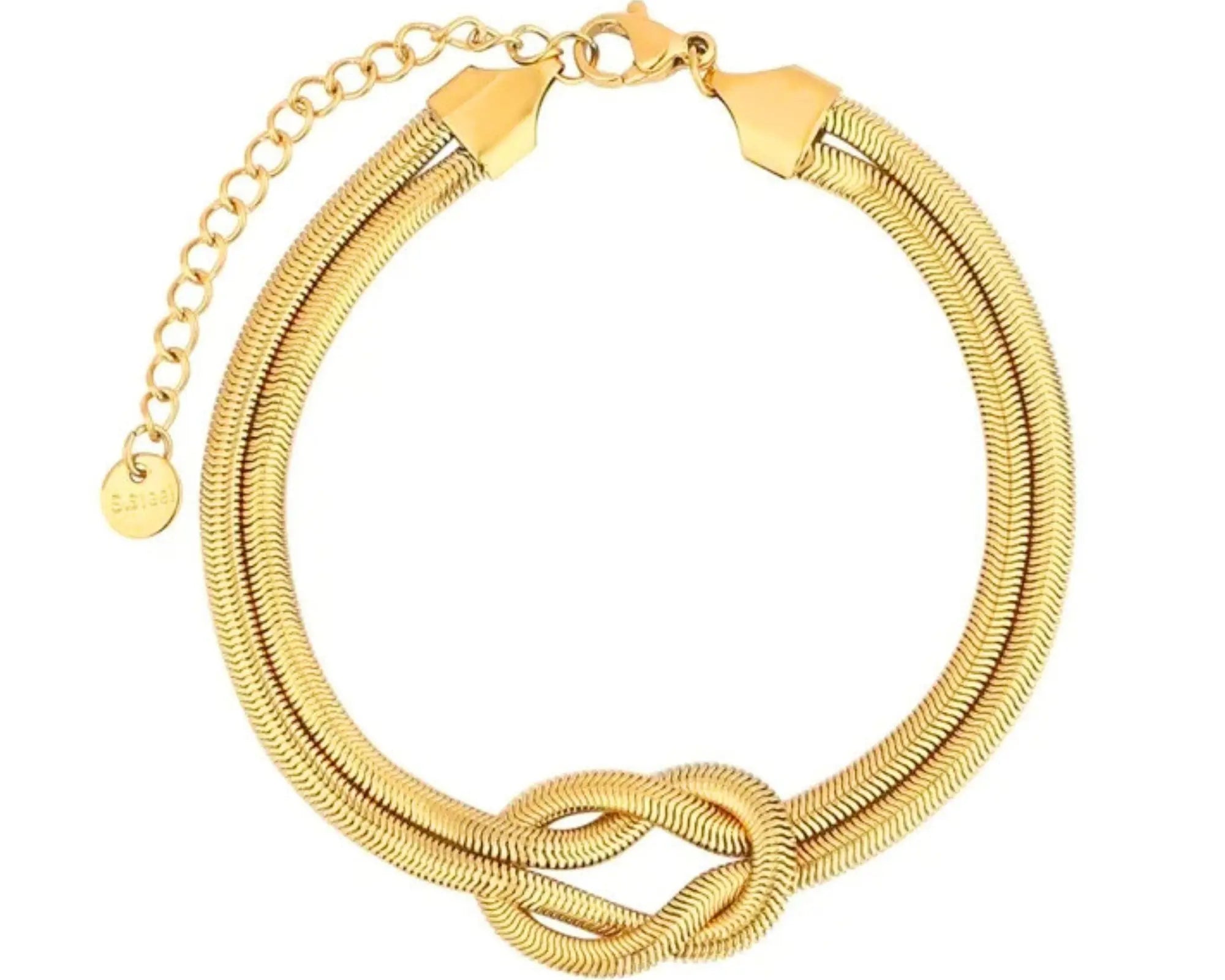 Salve Herringbone Knotted Gold Bracelet - Salve