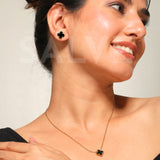 Salve VC Black Clover Pendant Earrings Ring Set