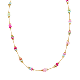 Gold-Toned Multicolour Beaded Necklace