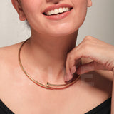 Salve Rose Gold Hasli Nail Choker Necklace for Women