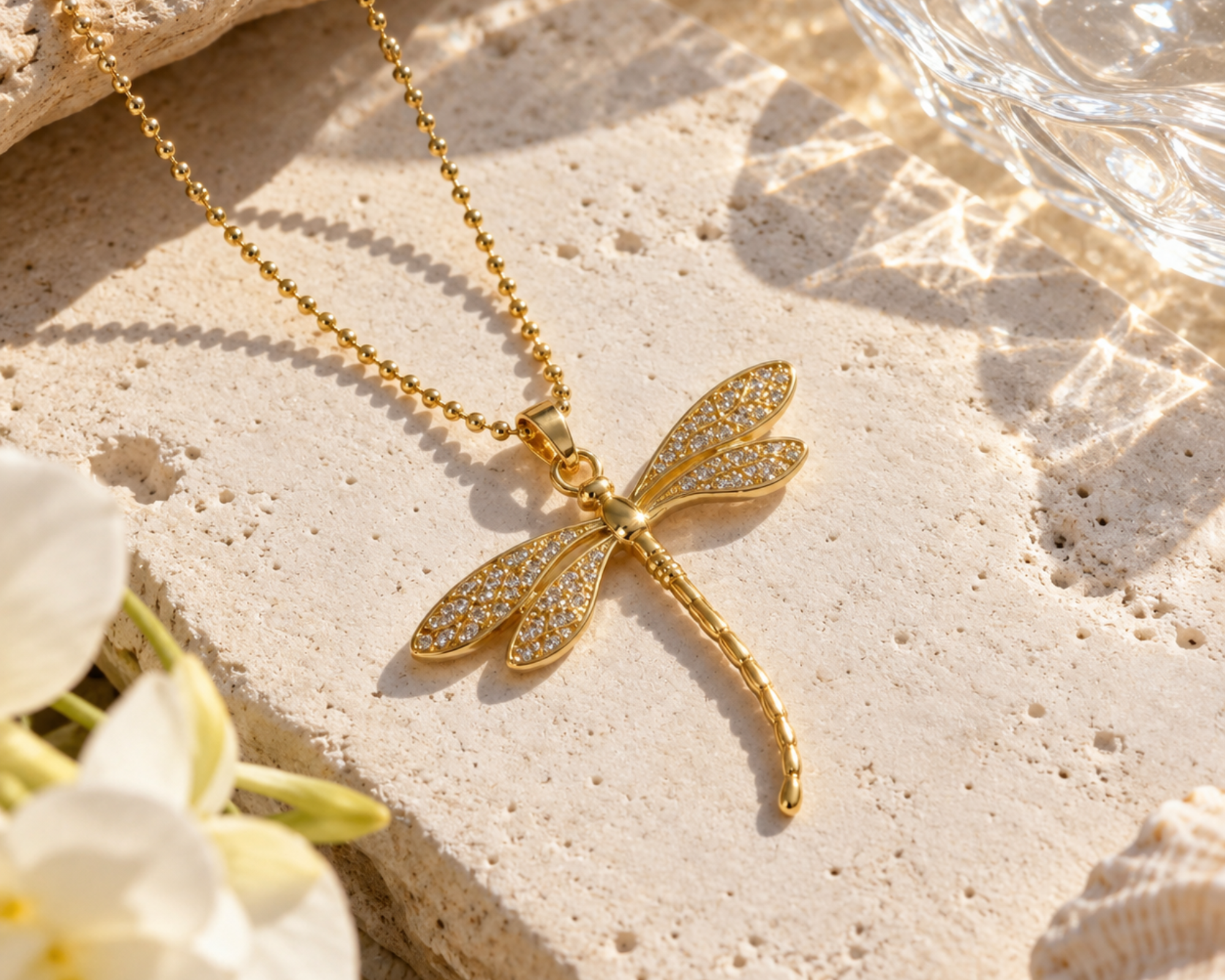 Gold-Toned Dragonfly Pendant