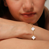 Salve White Clover Chain Bracelet for Women