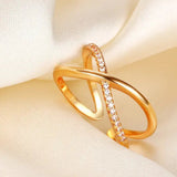 Salve Studded Cross Adjustable Ring for Women