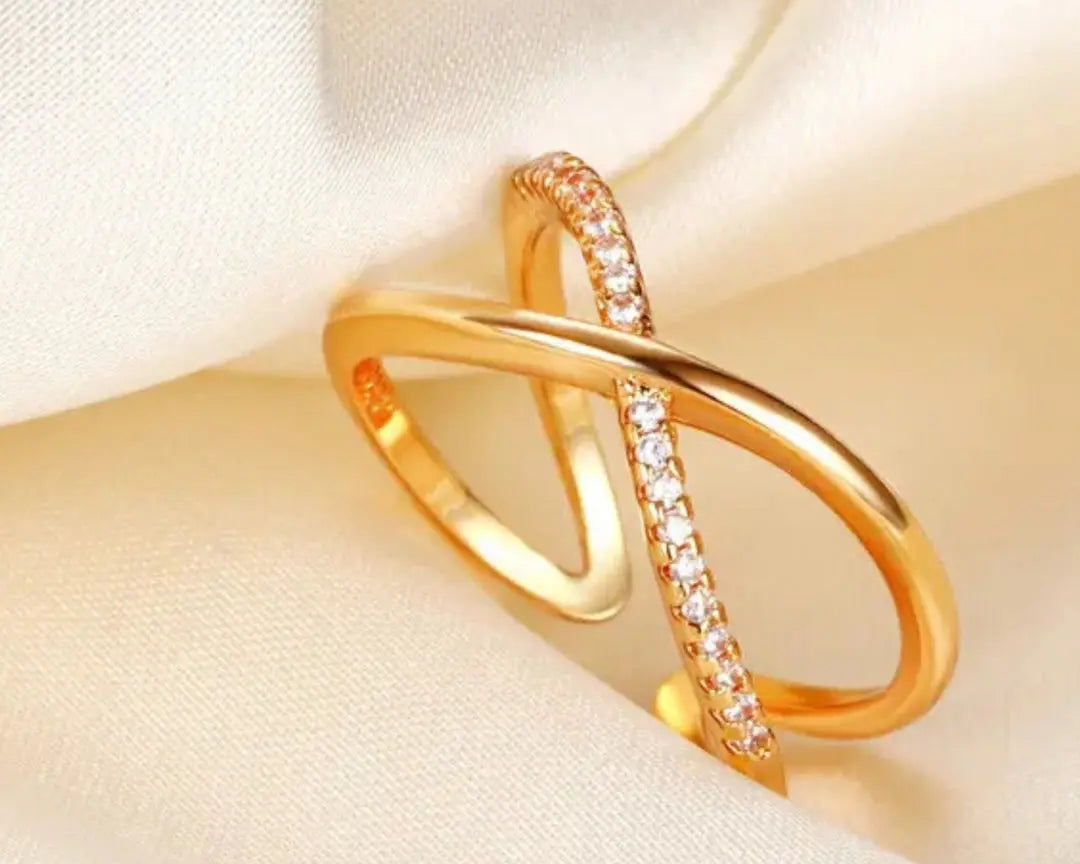 Salve Studded Cross Adjustable Ring for Women - Salve
